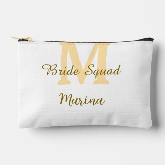 Bride squad monogram golden bridal shower simple  etui (Voorkant)