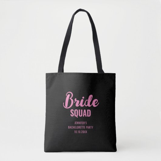 Bride Squad Name Bachelorette Party Vrijgezellenfe Draagtas (Voorkant)