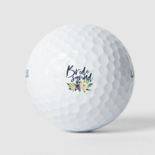 bride squad navy floral bachelorette vrijgezellenf golfballen (Voorkant)