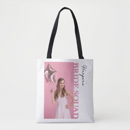 Bride Squad Photo Tote Bag |personalised Hen Party (Devant)
