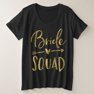 Bride Squad Plus Size Tanktop Gold Heart Arrow