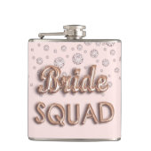 Bride squad roos goudroze diamant bachelotette heupfles (Voorkant)