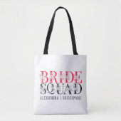 Bride Squad | Roze Bachelorette Party Bridesmaid Draagtas (Voorkant)