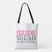 Bride Squad | Roze Bachelorette Party Bridesmaid Draagtas (Achterkant)