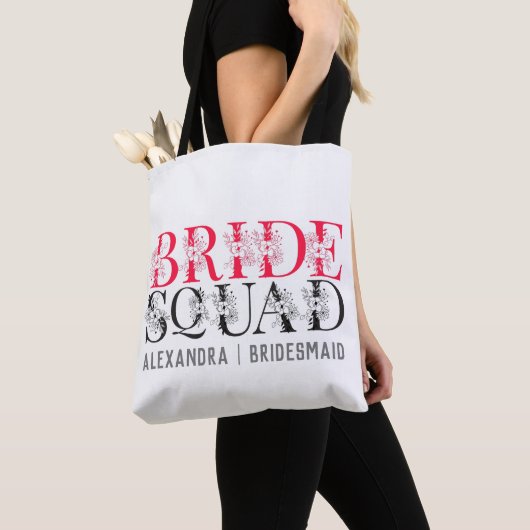 Bride Squad | Roze Bachelorette Party Bridesmaid Draagtas (Dichtbij)
