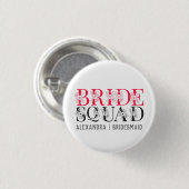 Bride Squad | Roze Bachelorette Party Bridesmaid Ronde Button 3,2 Cm (Voorkant /achterkant)