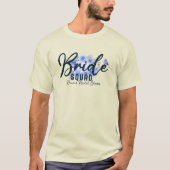 Bride Squad-Rustic Dusty Blue Roos Waterverf-Boho T-shirt (Voorkant)