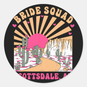 Bride Squad Scottsdale Desert Disco Bachelorette P Ronde Sticker