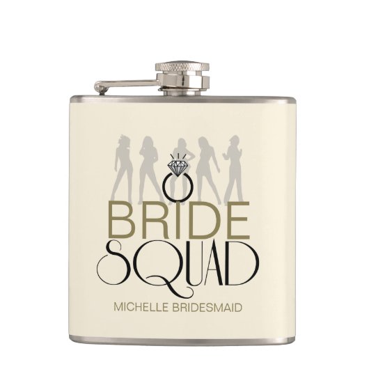 Bride Squad Silhouettes Black op Lites ID252 Heupfles (Voorkant)