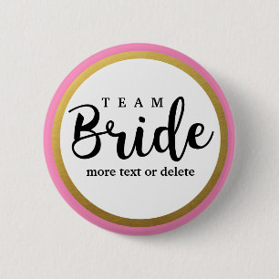 Bride Squad, Team Bride, Chic Modern Wedding Party Ronde Button 5,7 Cm