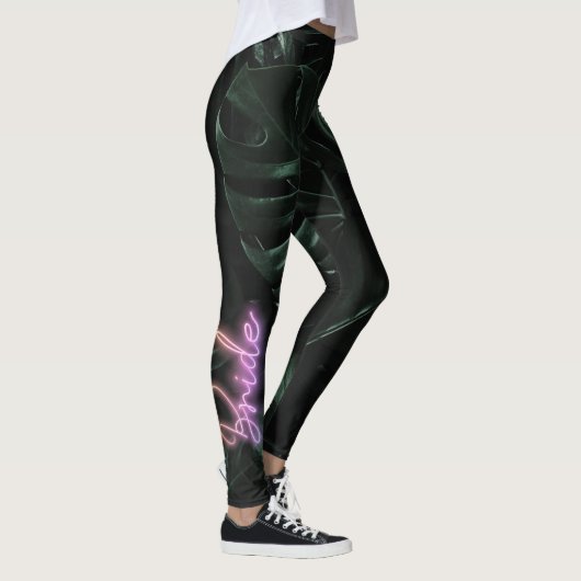 Bride Squad | Tropical Palms vrijgezellen bruid Leggings (Rechts)