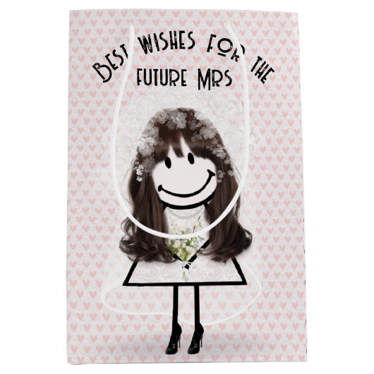 Bride Stick Figuur Girl on Hearts Medium Cadeauzakje (Voorkant)