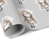 Bride Stick Figuur met Daisy Bouquet Cadeaupapier (Rol Hoek)