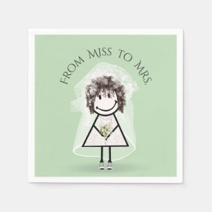 Bride Stick Girl in Sneakers met Daisy Bouquet Servet