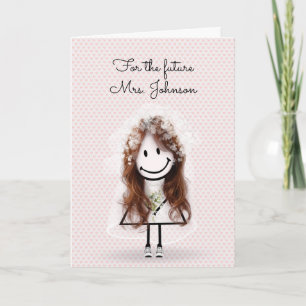 Bride Stick Girl met Sneakers en Daisies Kaart
