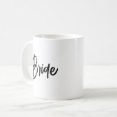 Bride stijlvol penseelscript koffiemok (Voorkant links)