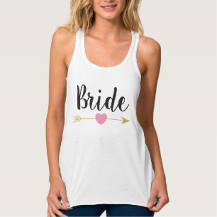 Bride   Team Bride Glitter-Print Black Tanktop