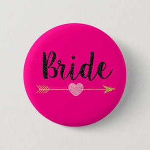 Bride Team Bride Hot Pink Ronde Button 5,7 Cm