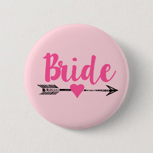 Bride Team Bride Roze Ronde Button 5,7 Cm