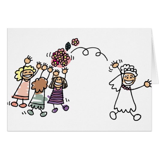 Bride Throws Bouquet op bruiloft recept (Voorkant Horizontaal)