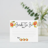 Bride to be Advice Kaarten Vrijgezellenfeest Games (Staand voorkant)