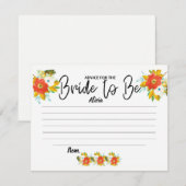 Bride to be Advice Kaarten Vrijgezellenfeest Games (Voorkant / Achterkant)