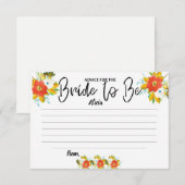 Bride to be Advice Kaarten Vrijgezellenfeest Games (Voorkant / Achterkant)