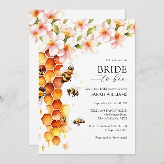 Bride to Be Bruids Douche Uitnodiging (Voorkant / Achterkant)