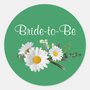 Bride-to-be, bruine bruidsmaisjes, ronde sticker