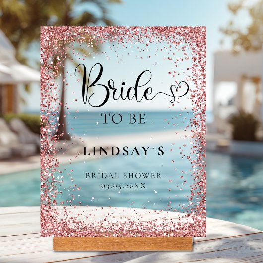 BRIDE TO BE! Copper Glitter Bridal Shower 