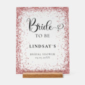 BRIDE TO BE! Copper Glitter Bridal Shower  Acryl Bord (Voorkant)