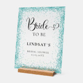 BRIDE TO BE! Mint Glitter Bridal Shower  (Angle)
