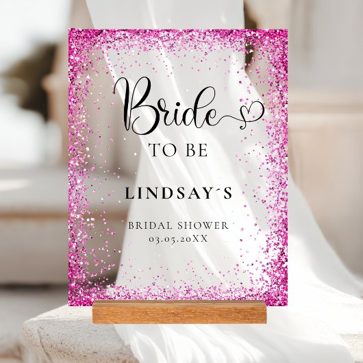 BRIDE TO BE! Pink Glitter Bridal Shower 