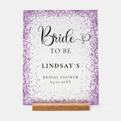 BRIDE TO BE! Purple Glitter Bridal Shower  (Recto)