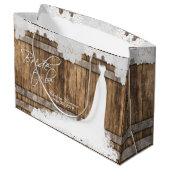 Bride to be - Robuust hout en  ontwerp Large Cadeauzakje (Achterkant Gekanteld)