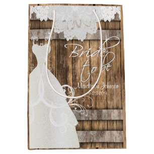 Bride to be - Robuuste houtsloop en ontwerp van ka Medium Cadeauzakje