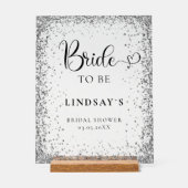 BRIDE TO BE! Silver Glitter Bridal Shower  (Recto)