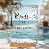 BRIDE TO BE! Silver Glitter Bridal Shower 