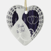 Bride to be White Diamonds Plum Paars Wedding Keramisch Ornament (Rechts)