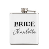 Bride To Be | Zwart en wit naam Heupfles (Achterkant)