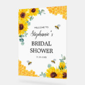 Bride to bee Sunflower Honeycombi Vrijgezellenfees Acryl Bord (Hoek)