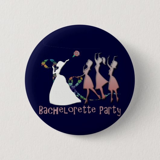 BRIDE TOSSING THE BOUQUET RONDE BUTTON 5,7 CM (Voorkant)