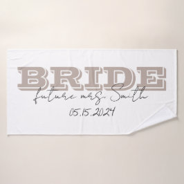 Bride Towel, Personalized Gift Bad Handdoek