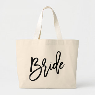 Bride Trendy Lettering Grote Tote Bag