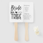 Bride Tribe | Aangepaste naam bruiloft Handwaaier (Voorkant en achterkant)