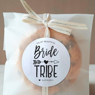 Bride Tribe   Aangepaste naam bruiloft Ronde Sticker