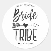 Bride Tribe | Aangepaste naam bruiloft Ronde Sticker (Voorkant)