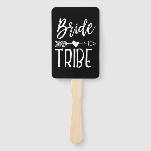 Bride Tribe | Aangepaste naam Weddenschap Black Handwaaier (Voorkant)