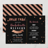 Bride tribe Bachelorette Itinerary-uitnodiging Kaart (Voorkant / Achterkant)