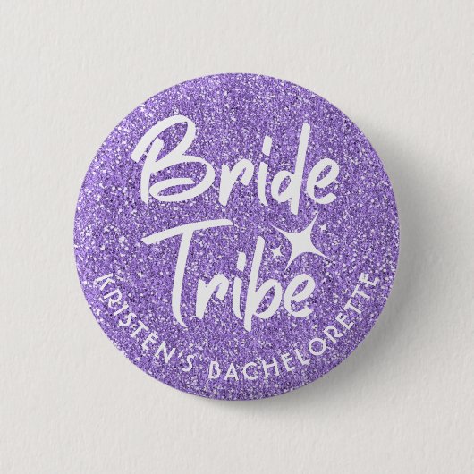 Bride Tribe Bachelorette Pin Violet Ronde Button 5,7 Cm (Voorkant)